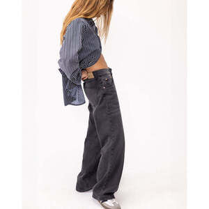 Motel Rocks Low Rise Parallel Jeans in Vintage Black W26 L30